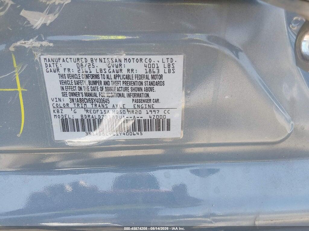 3N1AB8CV6SY400645 2025 NISSAN SENTRA photo no. 9