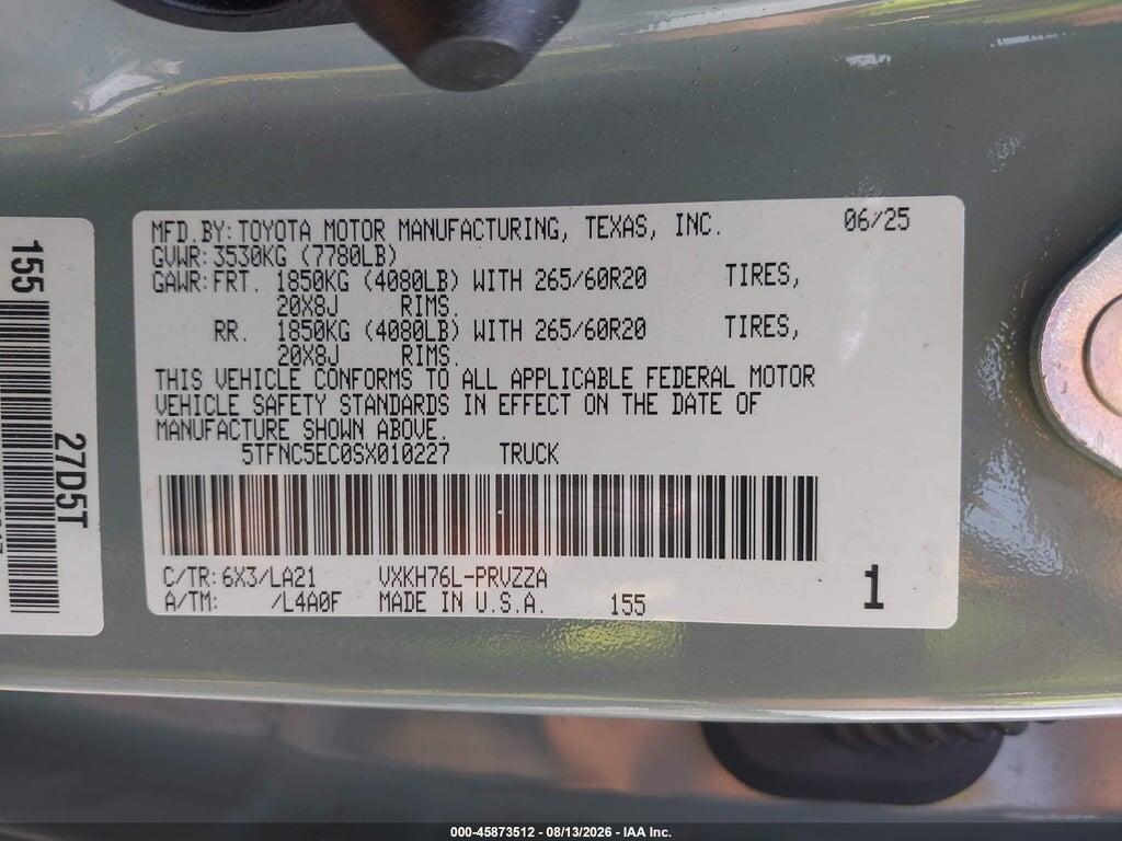 5TFNC5EC0SX010227 2025 TOYOTA TUNDRA HYBRID photo no. 9