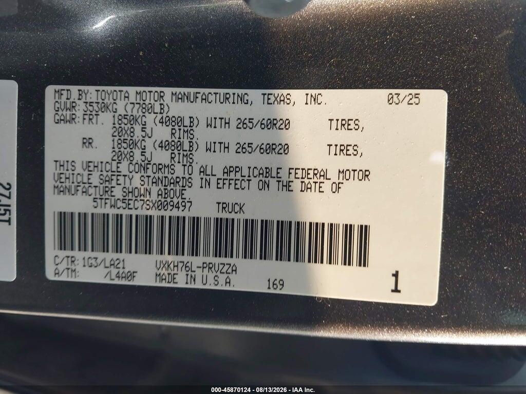 5TFWC5EC7SX009497 2025 TOYOTA TUNDRA HYBRID photo no. 9
