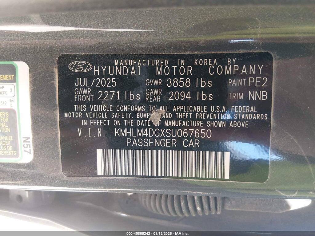 KMHLM4DGXSU067650 2025 HYUNDAI ELANTRA photo no. 9