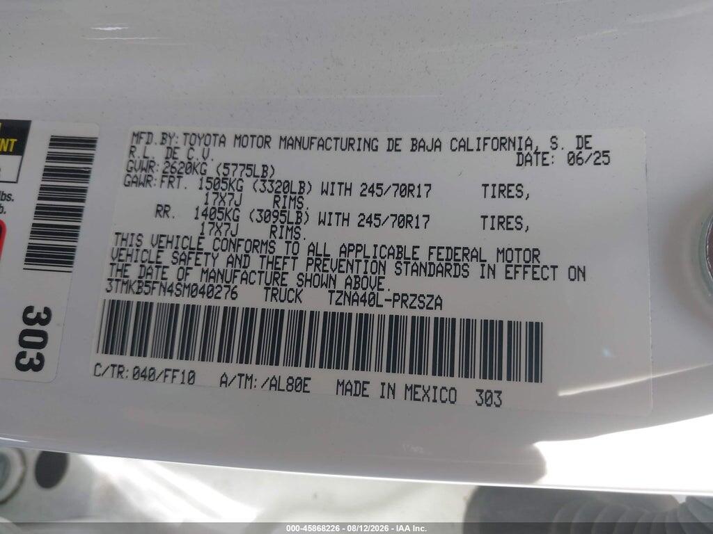 3TMKB5FN4SM040276 2025 TOYOTA TACOMA photo no. 9