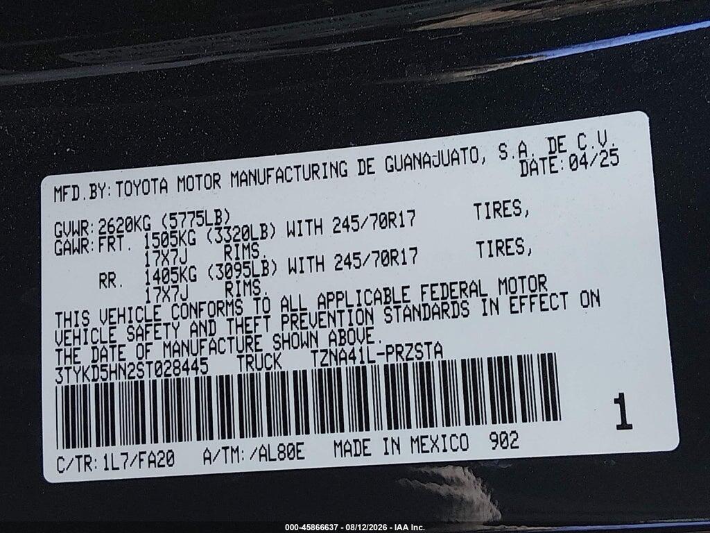 3TYKD5HN2ST028445 2025 TOYOTA TACOMA photo no. 9