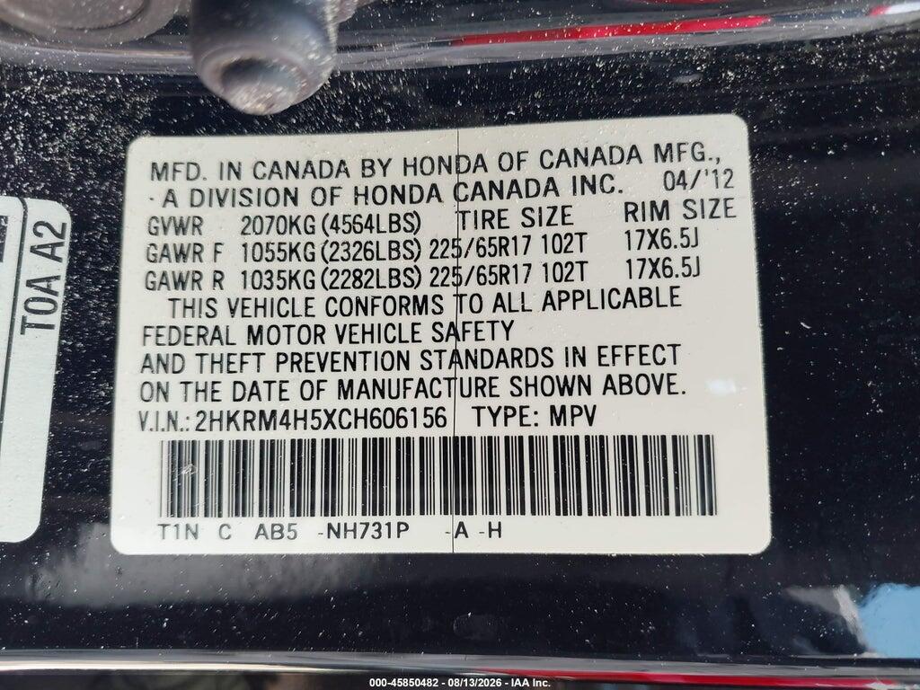 2HKRM4H5XCH606156 2012 HONDA CR-V photo no. 9