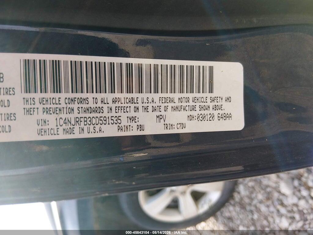 1C4NJRFB3CD591535 2012 JEEP PATRIOT photo no. 9