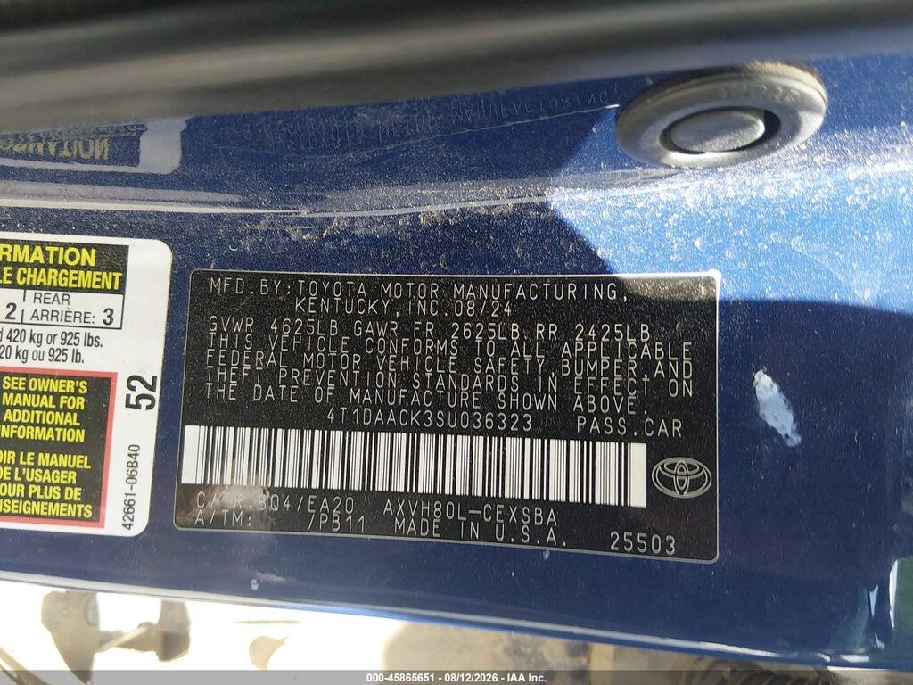 4T1DAACK3SU036323 2025 TOYOTA CAMRY photo no. 9