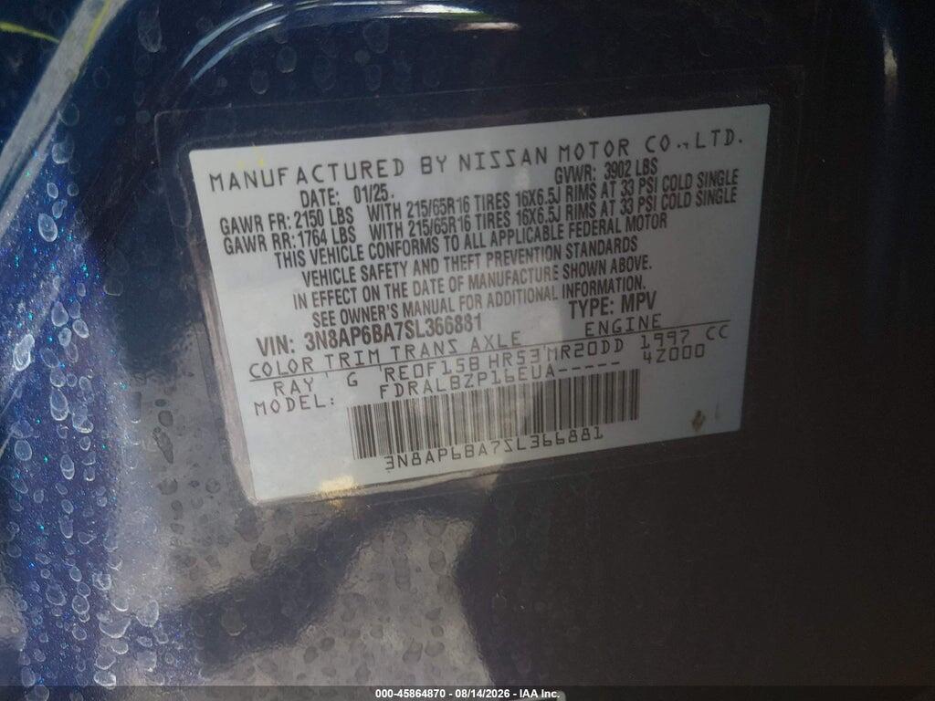 3N8AP6BA7SL366881 2025 NISSAN KICKS photo no. 9
