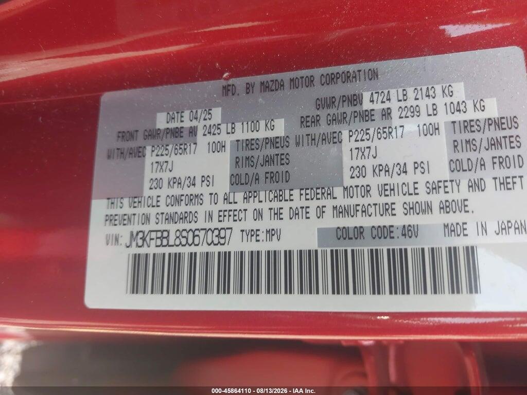 JM3KFBBL8S0670397 2025 MAZDA CX-5 photo no. 9