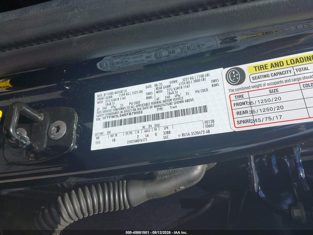 1FTFW3L54SFB79502 2025 FORD F-150 photo no. 9