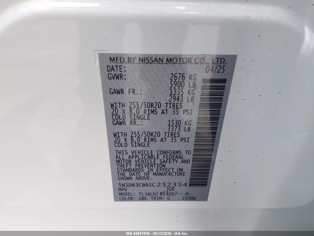 5N1DR3CB6SC252354 2025 NISSAN PATHFINDER photo no. 9