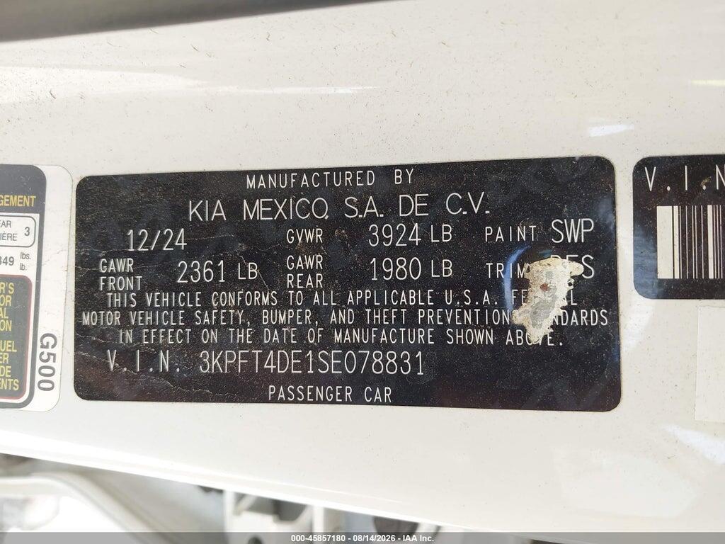 3KPFT4DE1SE078831 2025 KIA K4 photo no. 9