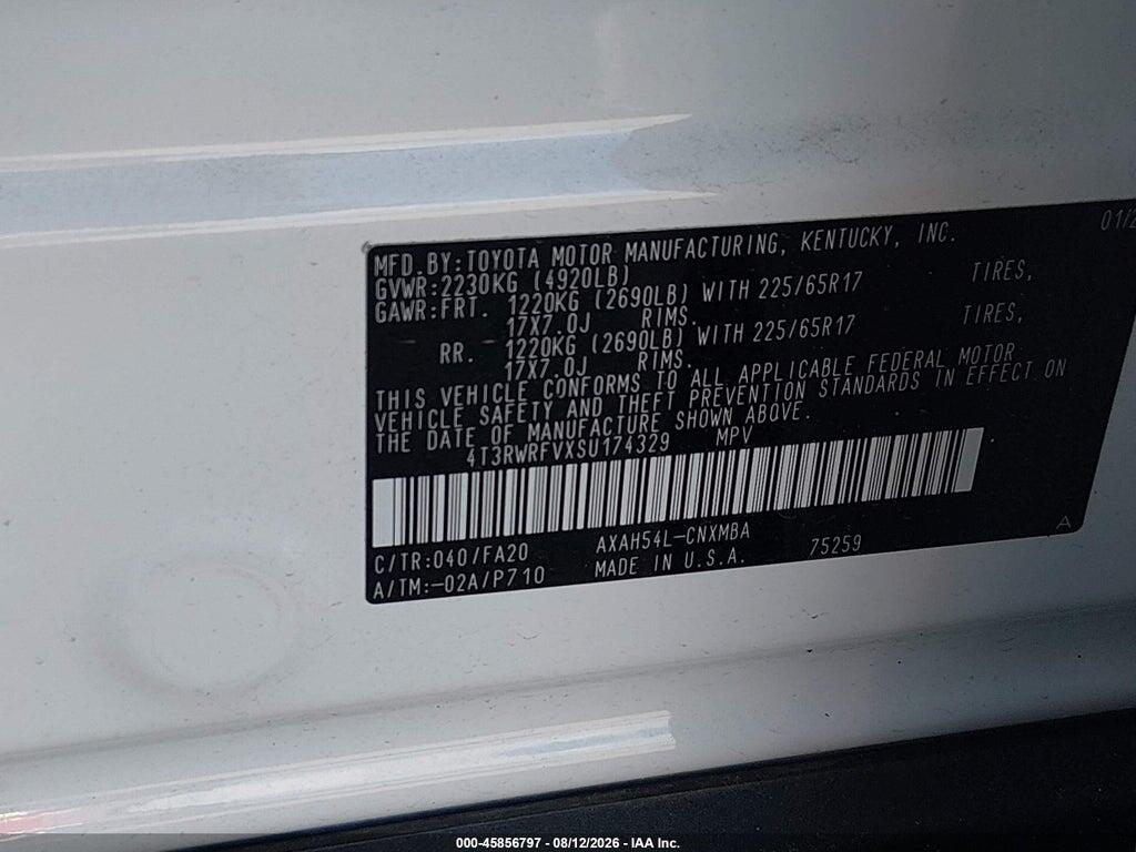 4T3RWRFVXSU174329 2025 TOYOTA RAV4 HYBRID photo no. 9
