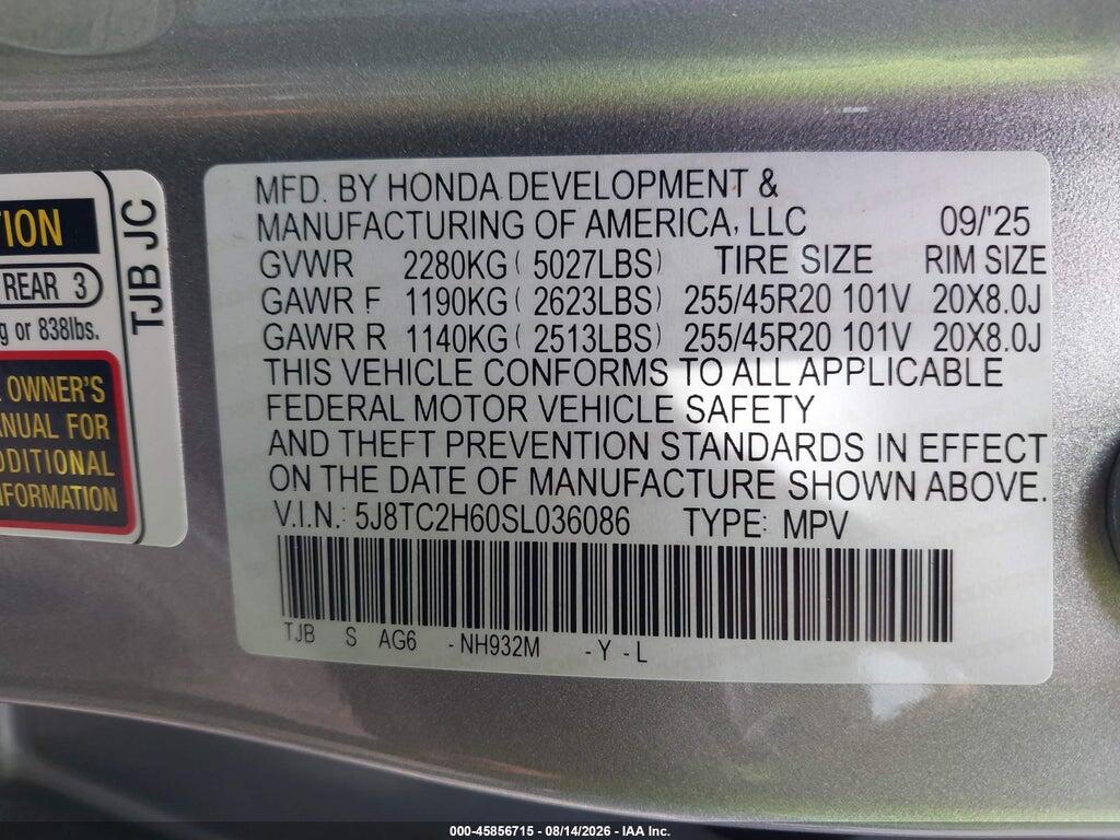5J8TC2H60SL036086 2025 ACURA RDX photo no. 9