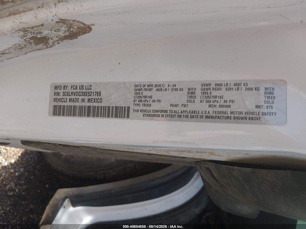 3C6LRVDG3SE521769 2025 RAM PROMASTER 2500 photo no. 9