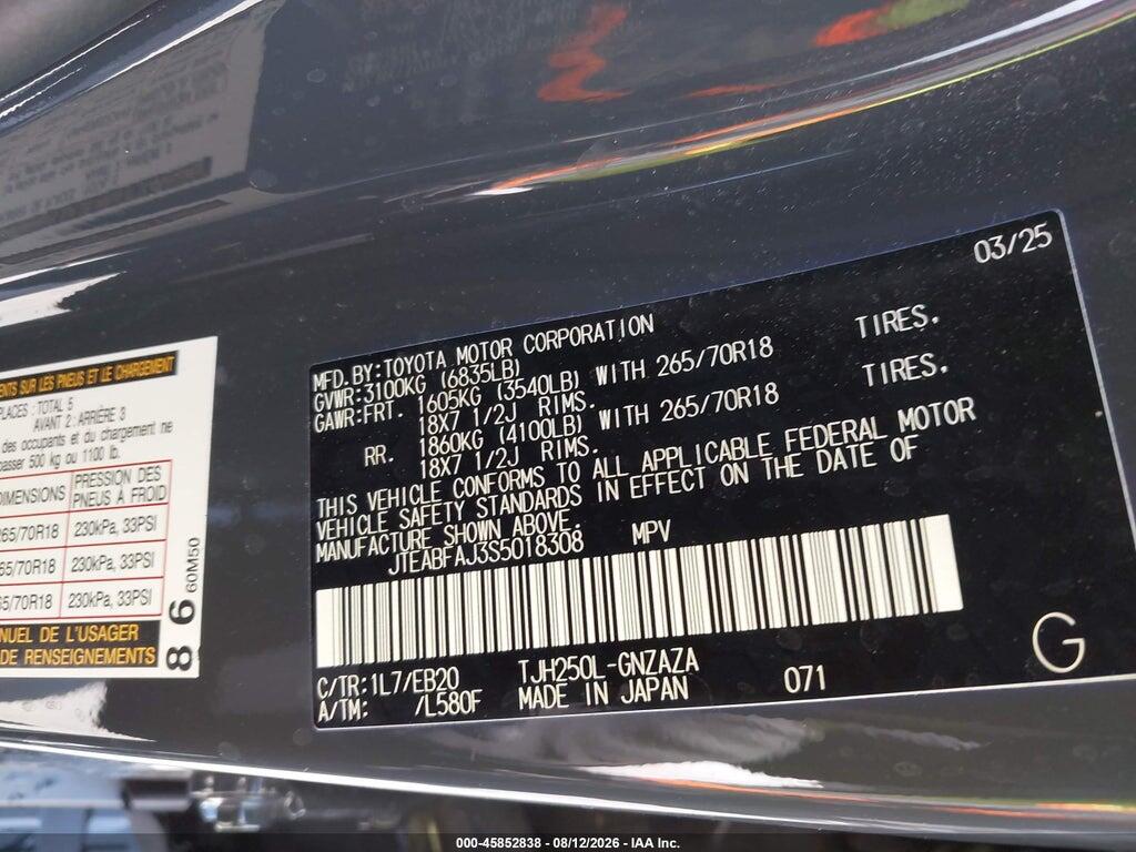 JTEABFAJ3S5018308 2025 TOYOTA LAND CRUISER photo no. 9