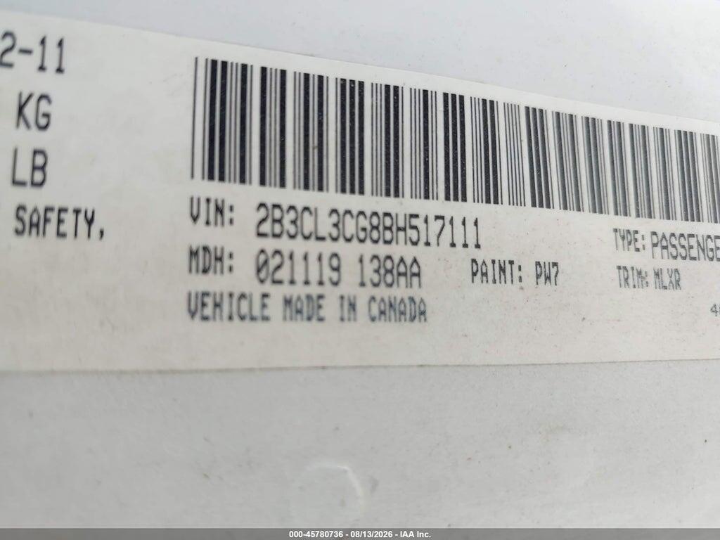 2B3CL3CG8BH517111 2011 DODGE CHARGER photo no. 9