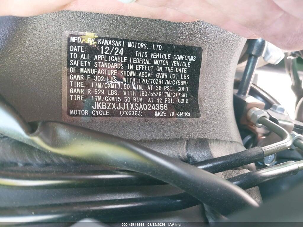 JKBZXJJ1XSA024356 2025 KAWASAKI ZX636 photo no. 10