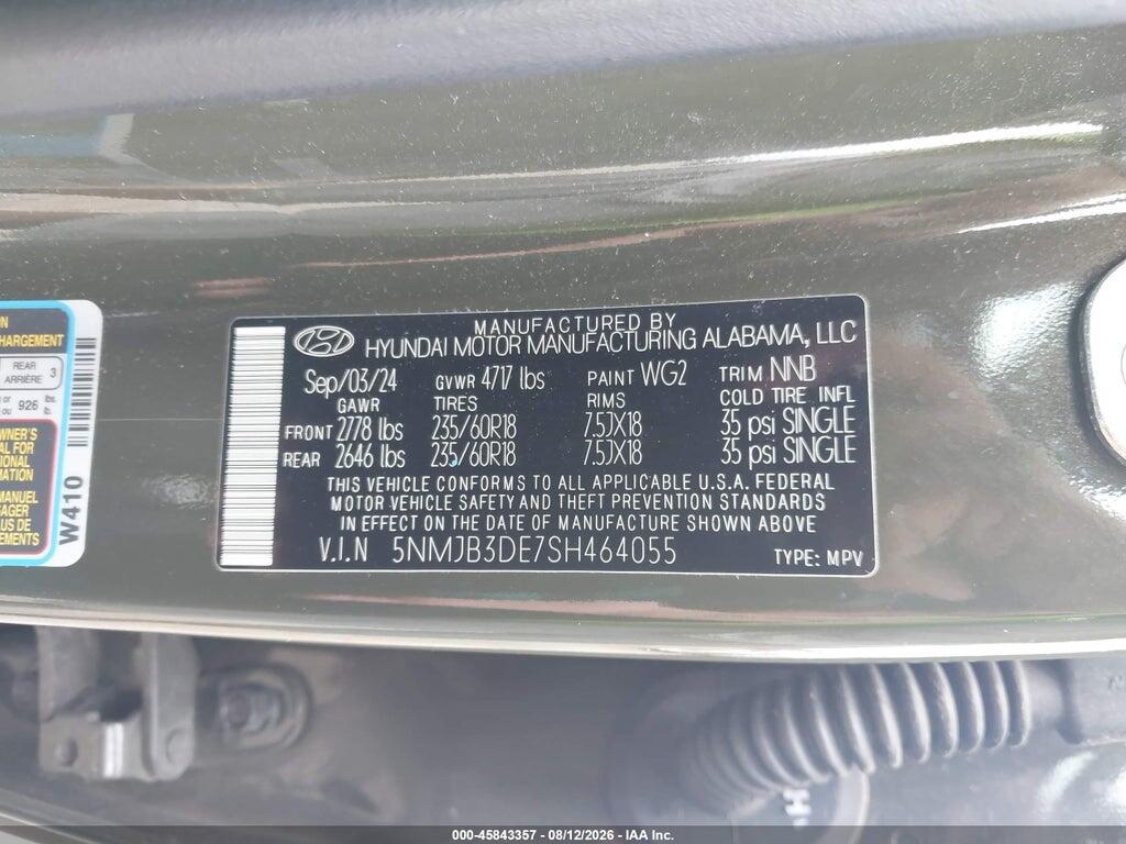 5NMJB3DE7SH464055 2025 HYUNDAI TUCSON photo no. 9