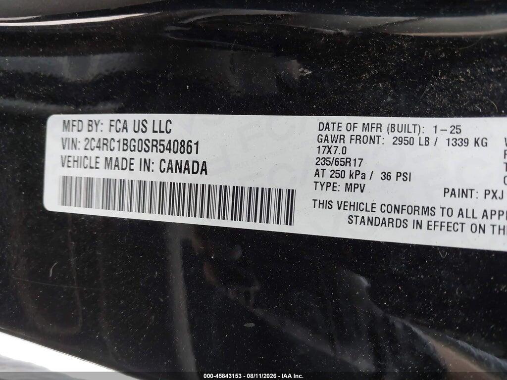 2C4RC1BG0SR540861 2025 CHRYSLER PACIFICA photo no. 9