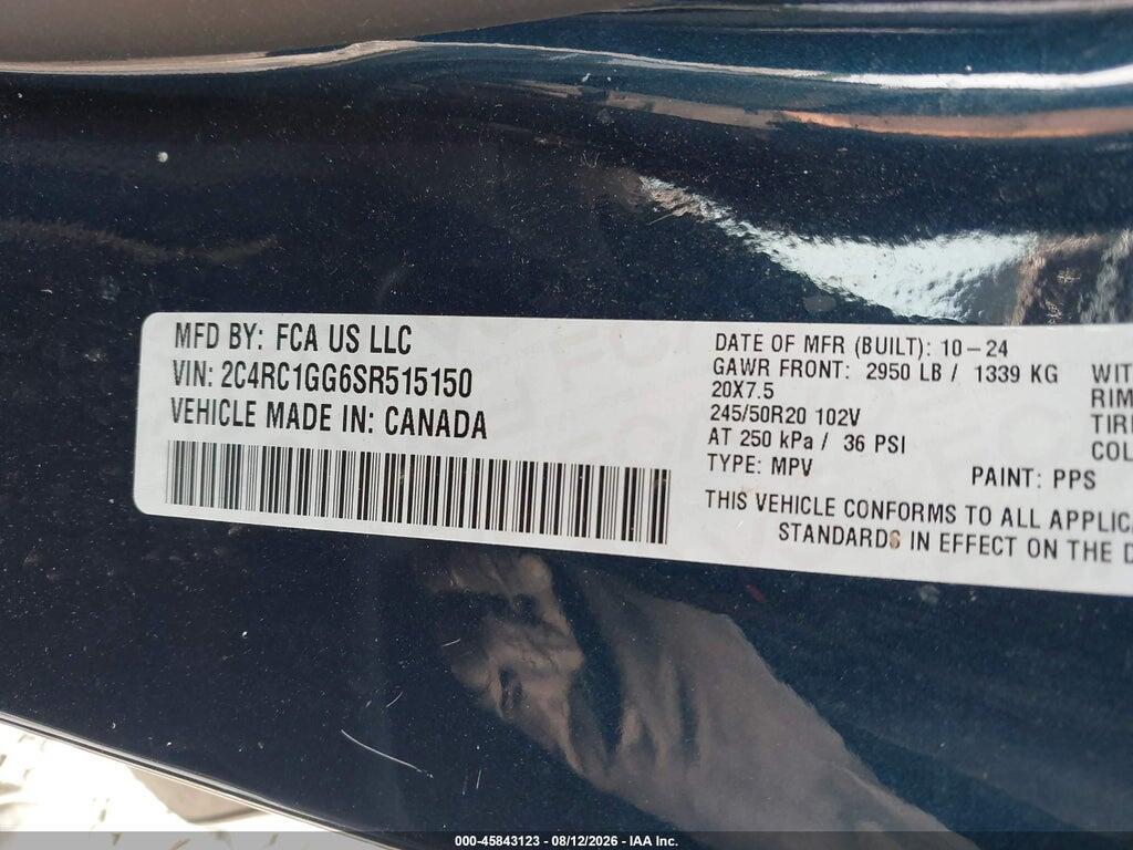 2C4RC1GG6SR515150 2025 CHRYSLER PACIFICA photo no. 9