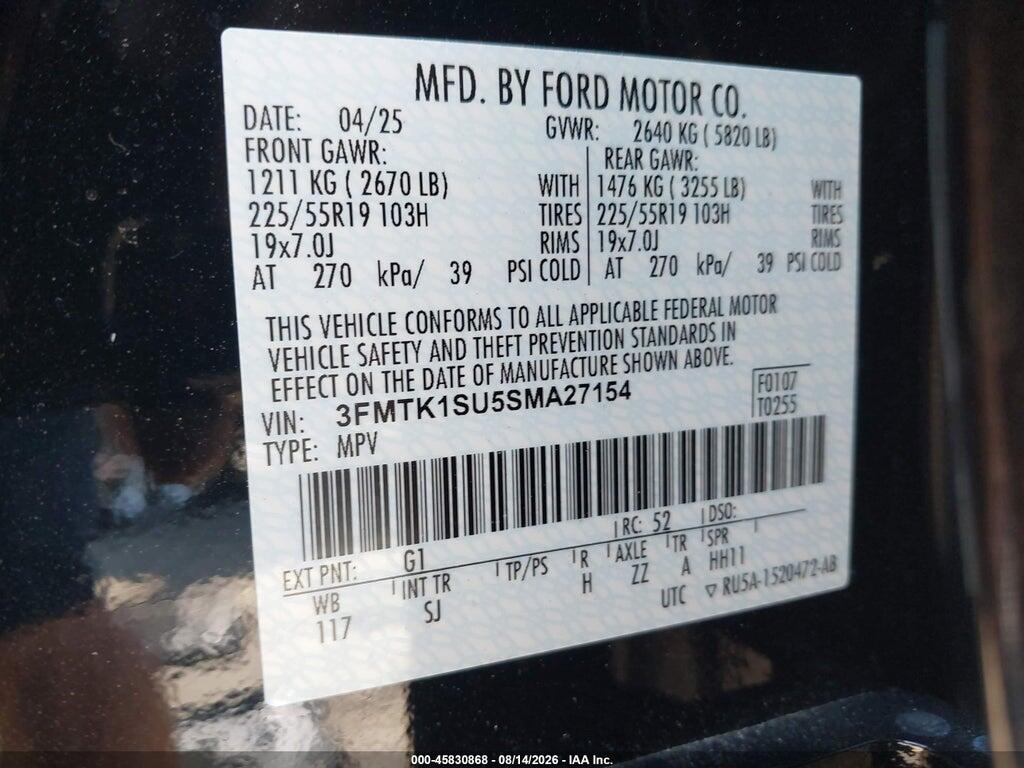 3FMTK1SU5SMA27154 2025 FORD MUSTANG MACH-E photo no. 9
