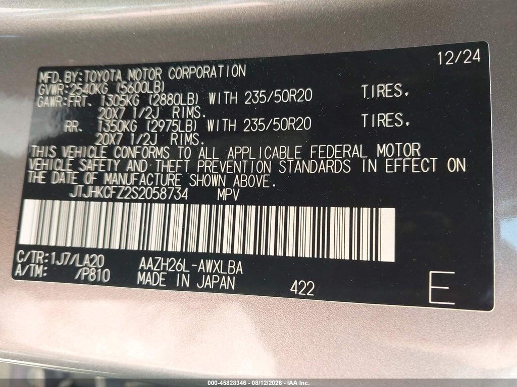 JTJHKCFZ2S2058734 2025 LEXUS NX 450H+ photo no. 9