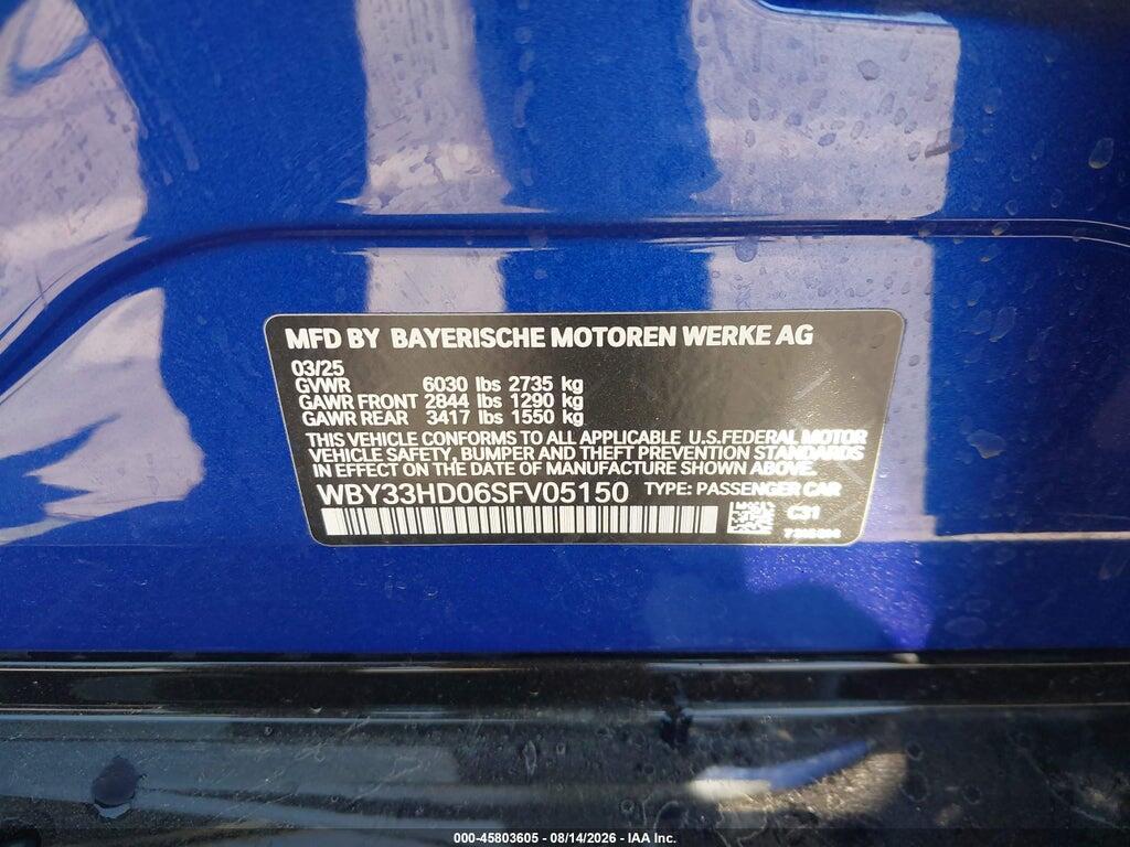 WBY33HD06SFV05150 2025 BMW I4 GRAN COUPE photo no. 9