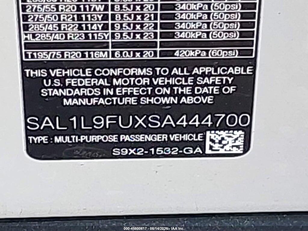 SAL1L9FUXSA444700 2025 LAND ROVER RANGE ROVER SPORT photo no. 9