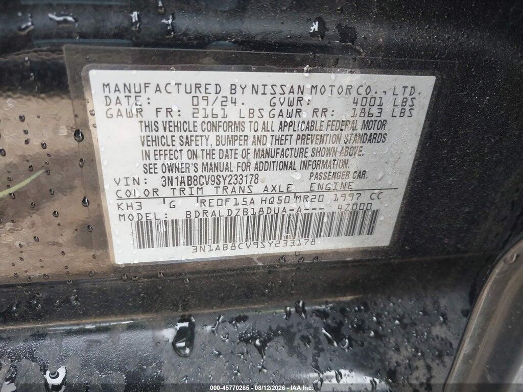 3N1AB8CV9SY233178 2025 NISSAN SENTRA photo no. 9