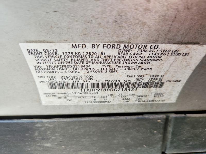 1FAHP2F80DG218434 2013 FORD TAURUS photo no. 12
