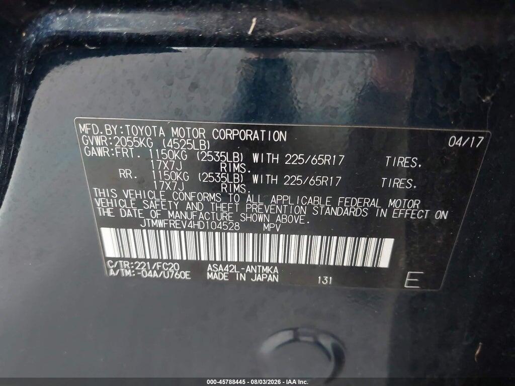 JTMWFREV4HD104528 2017 TOYOTA RAV4 photo no. 9