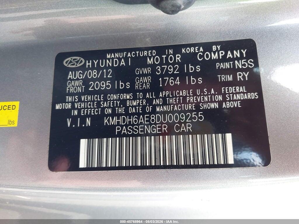 KMHDH6AE8DU009255 2013 HYUNDAI ELANTRA photo no. 9