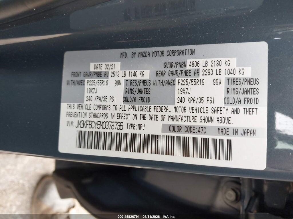 JM3KFBCY5M0378736 2021 MAZDA CX-5 photo no. 9