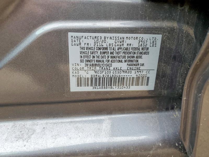 3N1AB8BV8LY310433 2020 NISSAN SENTRA photo no. 12