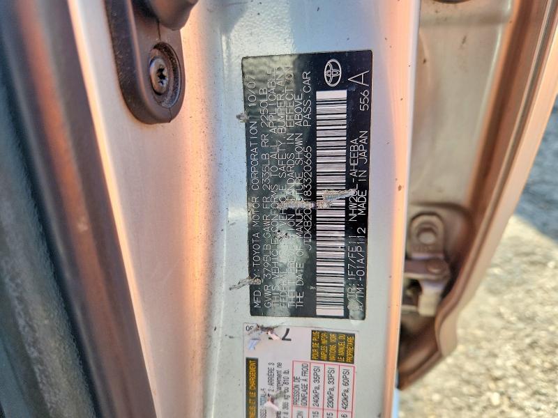JTDKB20U183320665 2008 TOYOTA PRIUS photo no. 12