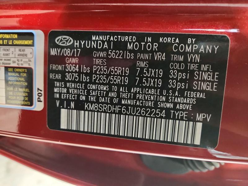 2018 HYUNDAI SANTA FE LIMITED ULTIMATE — Фото 13 из 13