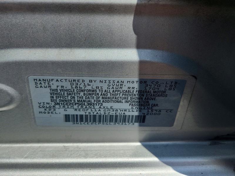 2016 NISSAN VERSA NOTE SV — Фото 12 из 12