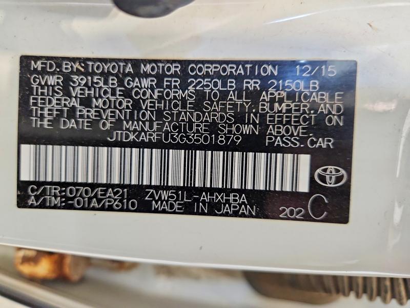 2016 TOYOTA PRIUS FOUR TOURING — Фото 12 из 12