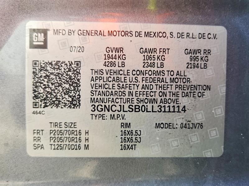 2020 CHEVROLET TRAX 1LT — Фото 13 из 13