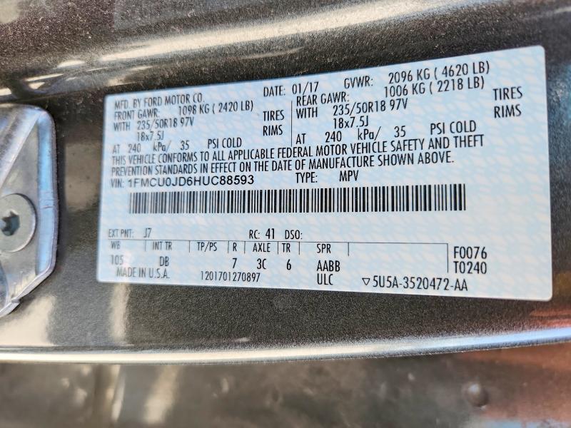 2017 FORD ESCAPE TITANIUM — Фото 12 из 12