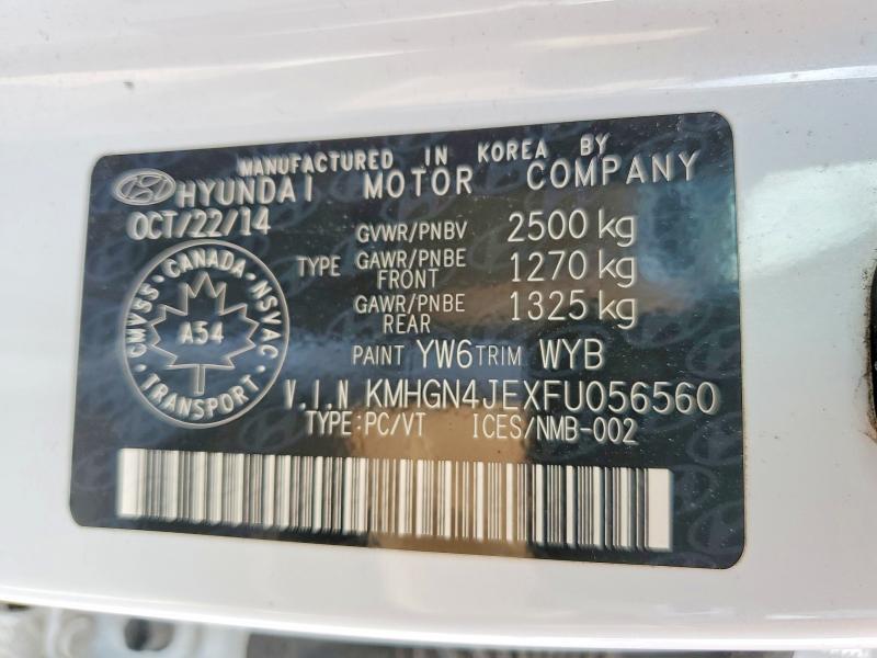 KMHGN4JEXFU056560 2015 HYUNDAI GENESIS photo no. 12