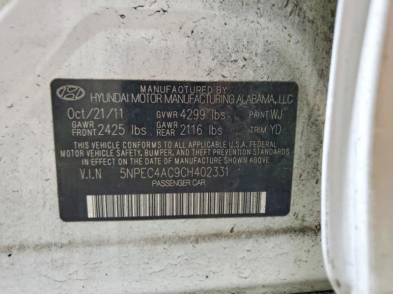 5NPEC4AC9CH402331 2012 HYUNDAI SONATA photo no. 12