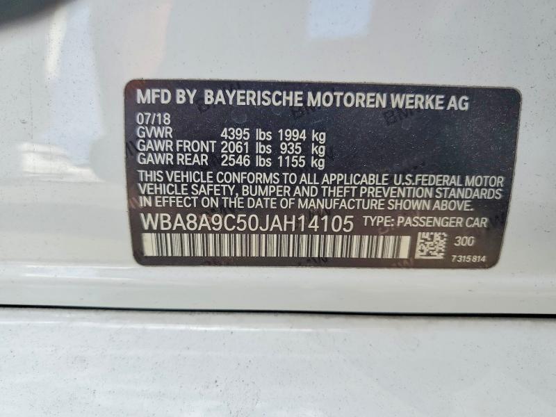 WBA8A9C50JAH14105 2018 BMW 320 photo no. 12