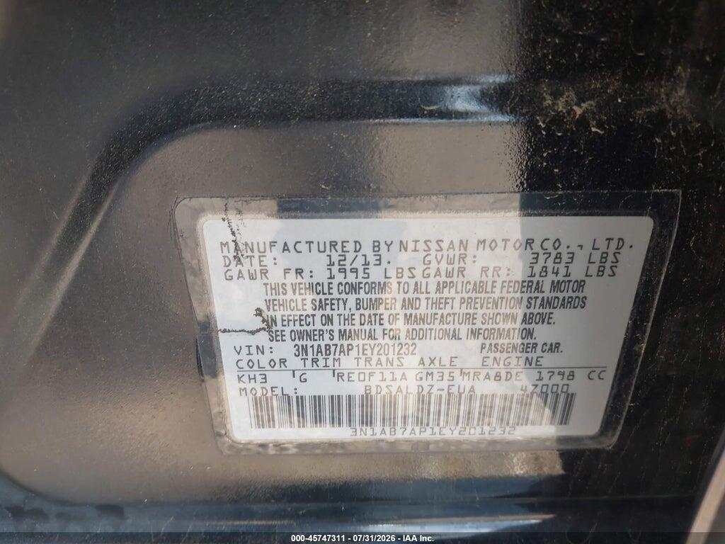 3N1AB7AP1EY201232 2014 NISSAN SENTRA photo no. 9