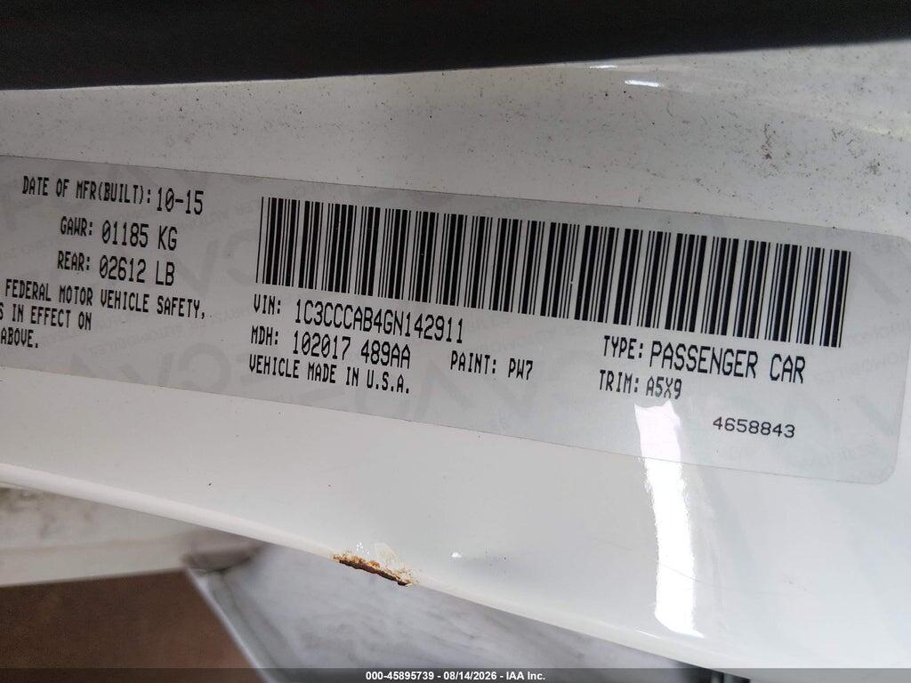 1C3CCCAB4GN142911 2016 CHRYSLER 200 photo no. 9