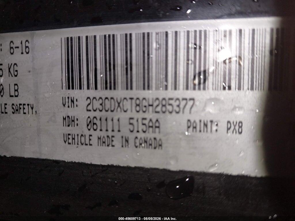 2C3CDXCT8GH285377 2016 DODGE CHARGER photo no. 9