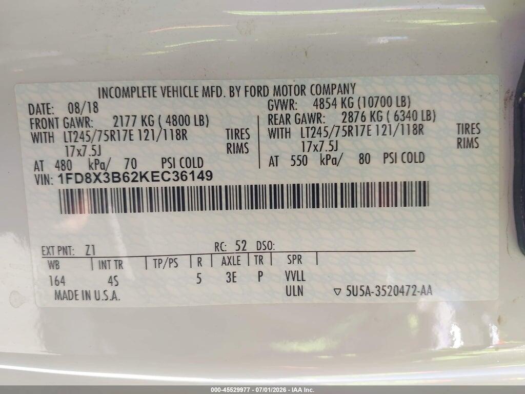 1FD8X3B62KEC36149 2019 FORD F-350 photo no. 9