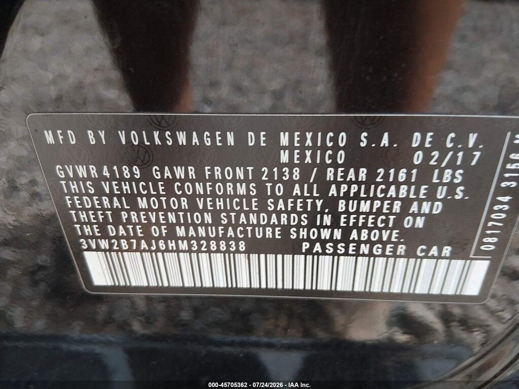 3VW2B7AJ6HM328838 2017 VOLKSWAGEN JETTA photo no. 9