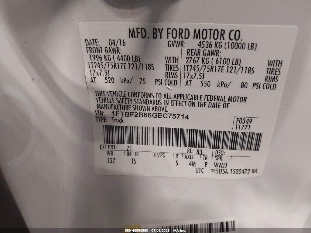 1FTBF2B66GEC75714 2016 FORD F-250 photo no. 9
