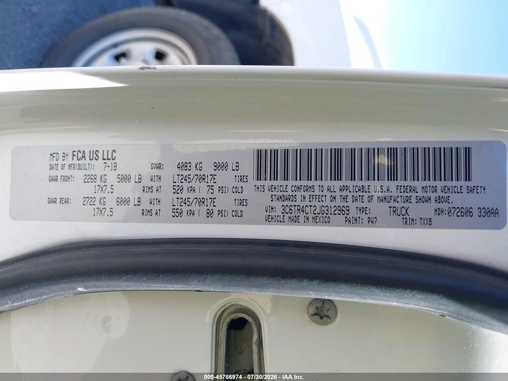 3C6TR4CT2JG312969 2018 RAM 2500 photo no. 9