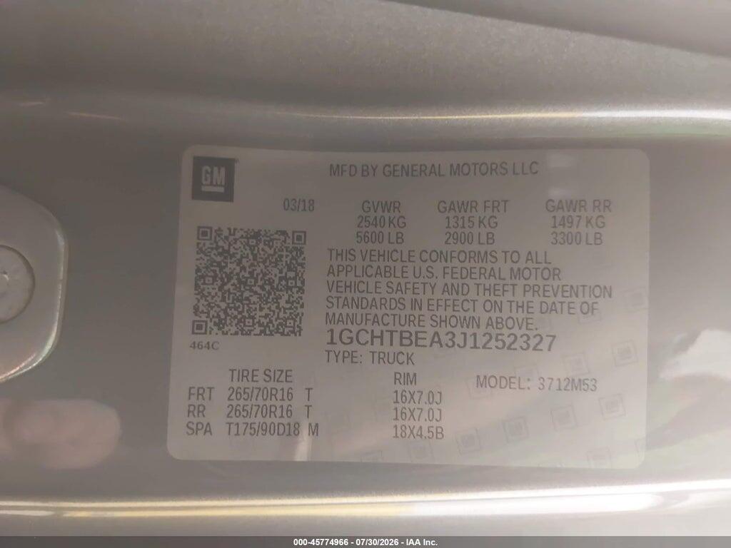 1GCHTBEA3J1252327 2018 CHEVROLET COLORADO photo no. 9